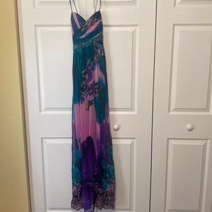 Floral bridesmaid or wedding guest maxi dress